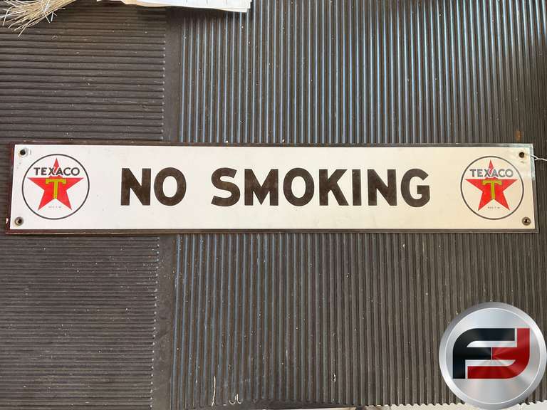 TEXACO NO SMOKING PORCELAIN SIGN, 23” X 4”