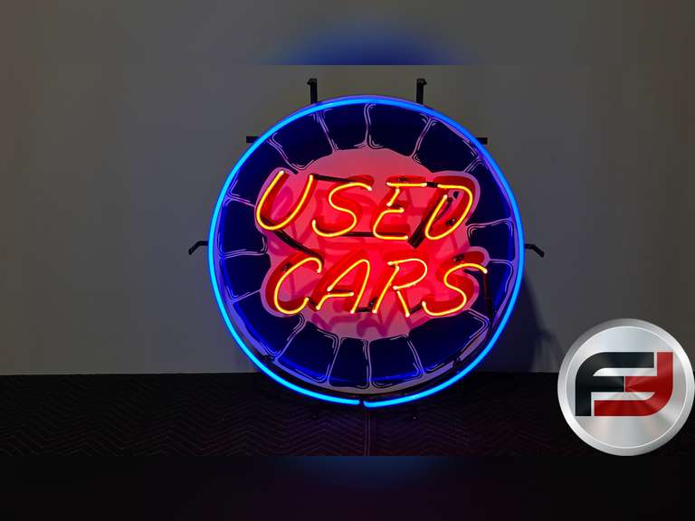 OK USED CARS NEON SIGN, 24" X 24"