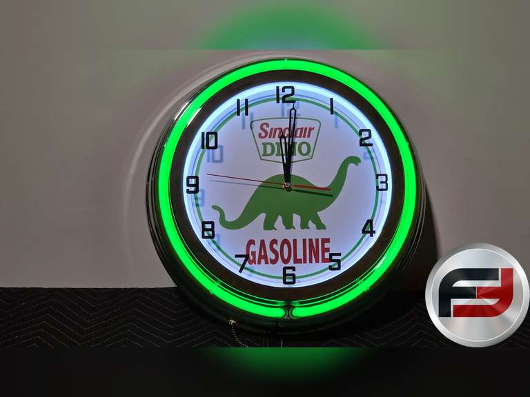 SINCLAIR NEON CLOCK, 18"
