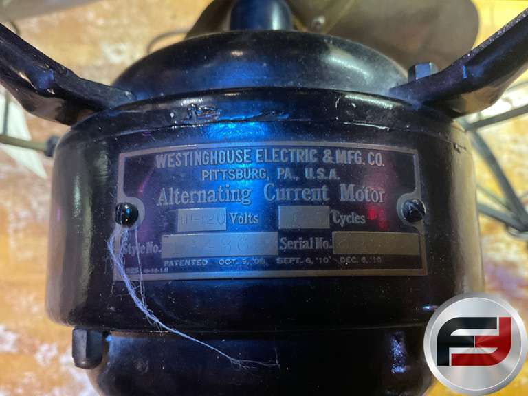 ANTIQUE WESTINGHOUSE ELECTRIC FAN, CONDITION UNKNOWN