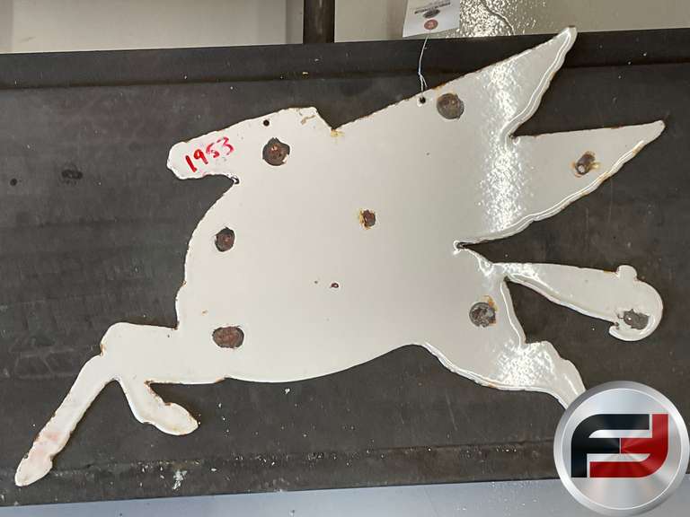 MOBIL PORCELAIN PEGASUS, 26” X 19”