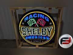 CUSTOM SHELBY RACING TIN NEON SIGN, 48" X 48", NEW