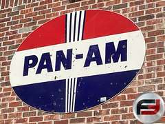 PAN-AM OIL AND GAS PORCELAIN SIGN, 83” X 60”