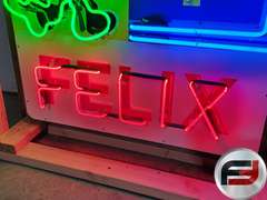 CUSTOM CHEVROLET FELIX TIN NEON SIGN, 33" X 72", NEW