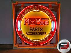 CUSTOM MOPAR TIN NEON SIGN, 48"X 48", NEW NEON GLASS,