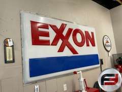EXXON ACRYLIC SIGN, CRAKED ON TOP LEFT CORNER, 96” X