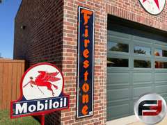 FIRESTONE PORCELAIN WALL SIGN, 18” X 96”