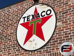 TEXACO GAS AND OIL PORCELAIN SIGN, 72” DIAM.