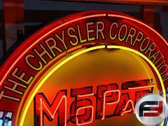 CUSTOM MOPAR TIN NEON SIGN, 48"X 48", NEW NEON GLASS,