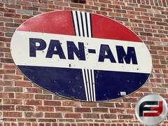 PAN-AM OIL AND GAS PORCELAIN SIGN, 83” X 60”