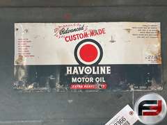 HAVOLINE MOTOR OIL TIN SIGN MADE OUT OF A OIL