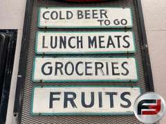COCA-COLA EMBOSSED SIGNS, COLD BEER TO GO, LUNCH MEAT, GROCERIES,