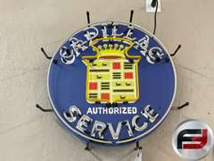 CADILLAC AUTHORIZED SERVICE NEON SIGN, 23” DIAM.