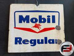 MOBIL REGULAR PORCELAIN GAS PUMP PANEL, 14” X 12”