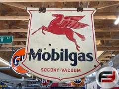 MOBILGAS SOCONY-VACUUM, DOUBLE SIDED, ENAMEL, 53” X 54”
