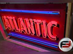 ORIGINAL ATLANTIC PORCELAIN NEON SIGN, 72" X 42", NEW NEON