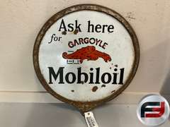 MOBILGAS GARGOYLE POST SIGN DOUBLE SIDED, 24” DIAM.