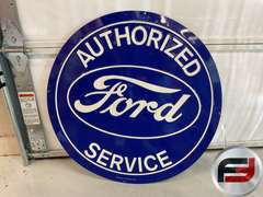 FORD AUTHORIZED SERVICE ALUMINUM EMBOSSED SIGN, 24”