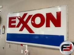 EXXON ACRYLIC SIGN, CRAKED ON TOP LEFT CORNER, 96” X