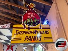 SHERWIN-WILLIAMS PAINTS WITH METAL MOUNT, DOUBLE SIDED ENAMEL