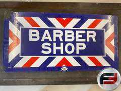 BARBER SHOP FLANGE SIGN, DOUBLE SIDED, 24” X 12”