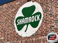 SHAMROCK OIL AND GAS PORCELAIN SIGN, 72” DIAM.