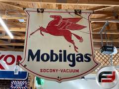 MOBILGAS SOCONY-VACUUM, DOUBLE SIDED, ENAMEL, 53” X 54”
