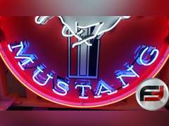 CUSTOM FORD MUSTANG TIN NEON SIGN, 48" X 48", NEW