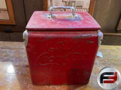 ANTIQUE COCA-COLA SMALL COOLER, SOME DAMAGE ON TOP LIP