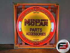 CUSTOM MOPAR TIN NEON SIGN, 48"X 48", NEW NEON GLASS,