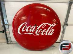 COCA-COLA LARGE BUTTON SIGN, 36” DIAM.