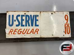 GULFTANE METAL PRICE SIGN, DOUBLE SIDED, 38” X 16”