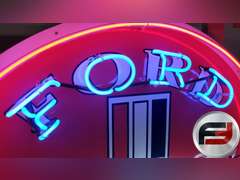 CUSTOM FORD MUSTANG TIN NEON SIGN, 48" X 48", NEW