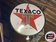 TEXACO PORCELAIN DOUBLE SIDED SIGN, 72" DIAM.