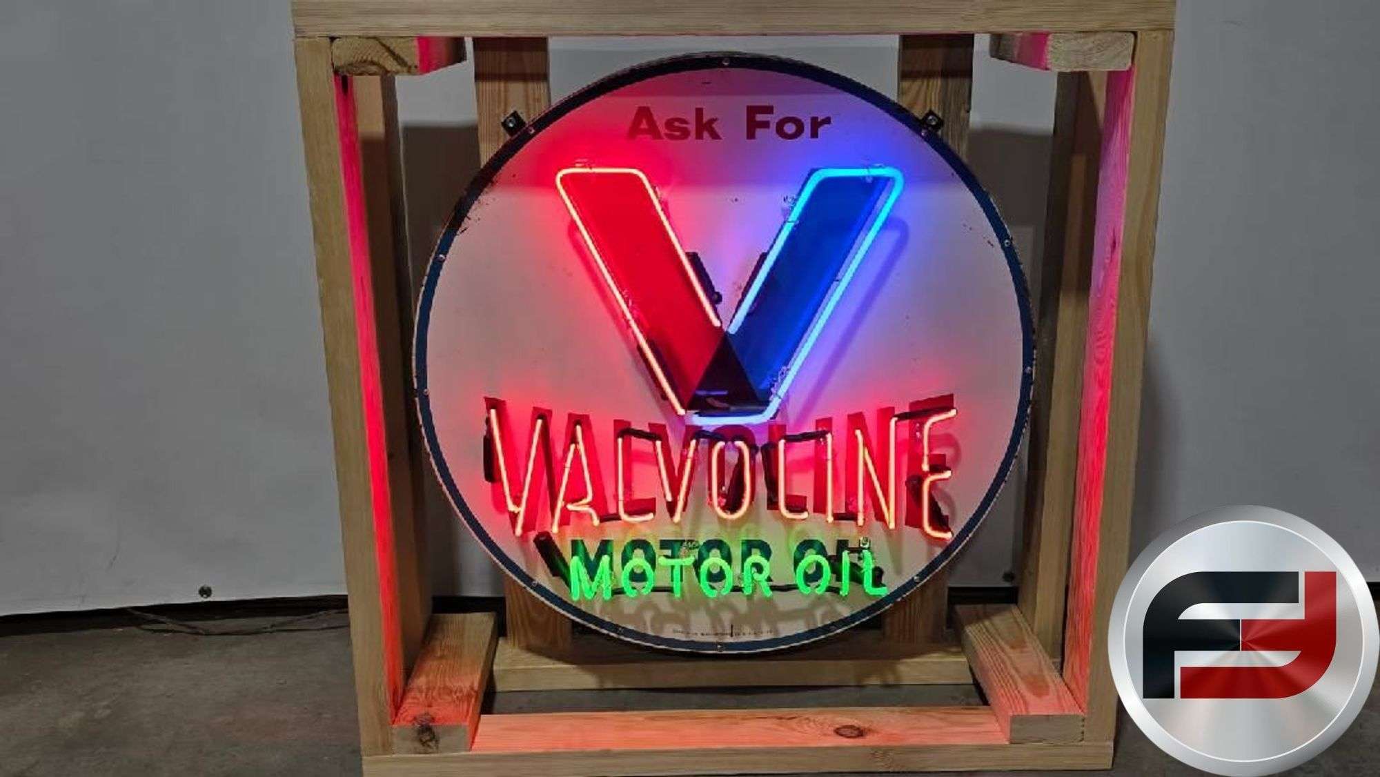 ORIGINAL VALVOLINE TIN NEON SIGN, 30