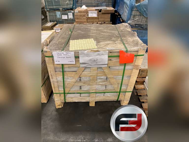 PALLET OF JEWELRY, PARTY TILE, GLASS, MOSAIC ,CHAMPAGNE IN COLOR,63
