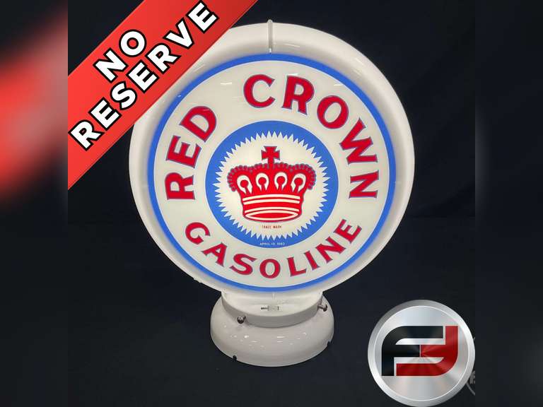 RED CROWN GASOLINE PUMP GLOBE, 16.5X16.5X6.75, NO RESERVE