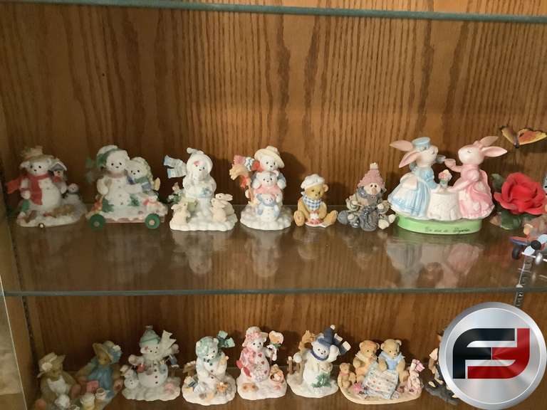 BEAR FIGURINES, BUTTERFLY W A ROSE, EASTER BUNNYS