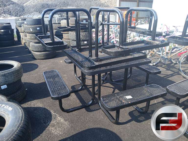 2 STEEL PICNIC TABLES