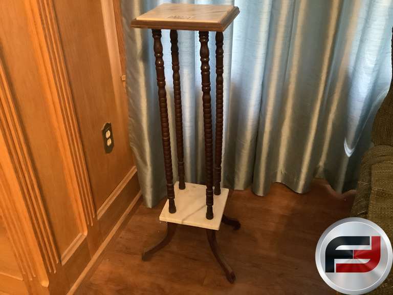MARBLE TOP PLANT STAND