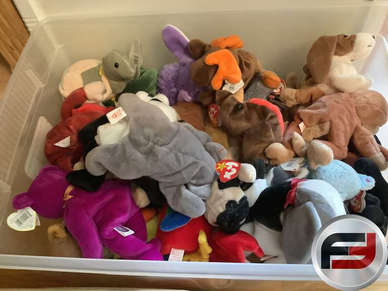 TOTE FULL OF BEANIE BABIES