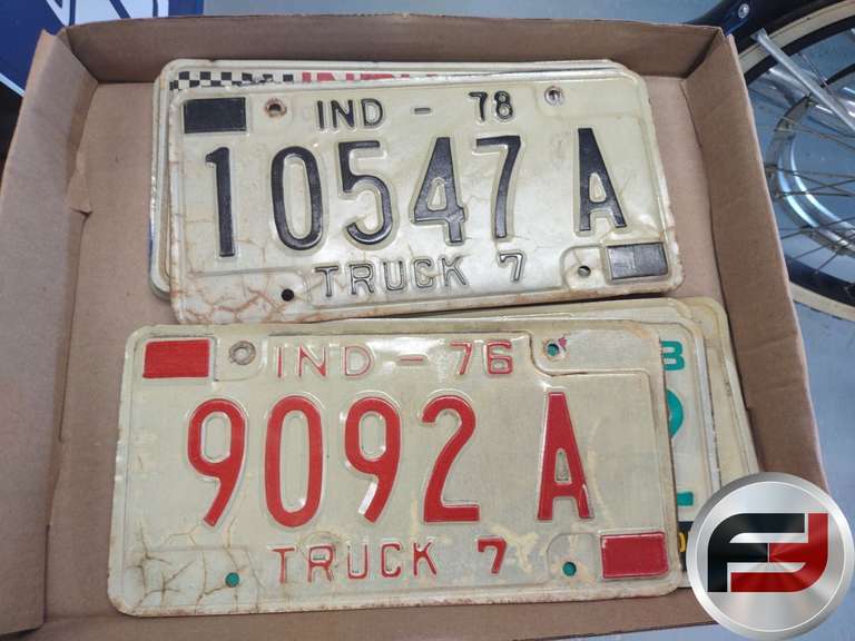 7 VINTAGE 1970'S INDIANA LICENSE PLATE