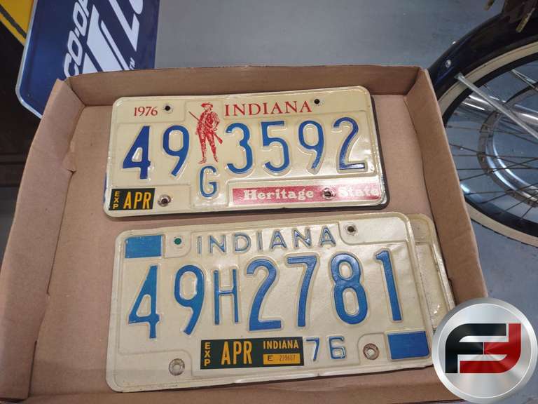 7 VINTAGE 1970'S INDIANA LICENSE PLATE