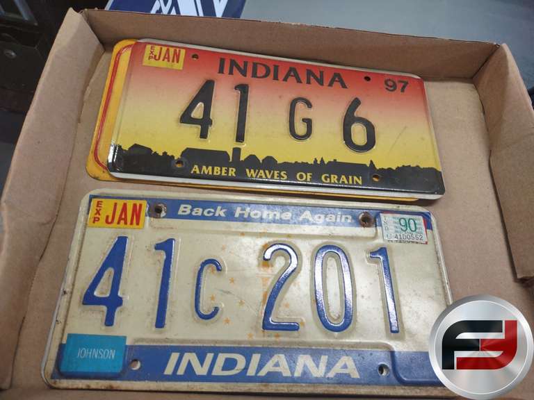 12 VINTAGE 1990'S INDIANA LICENSE PLATES