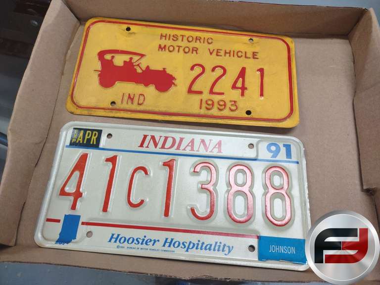 12 VINTAGE 1990'S INDIANA LICENSE PLATES