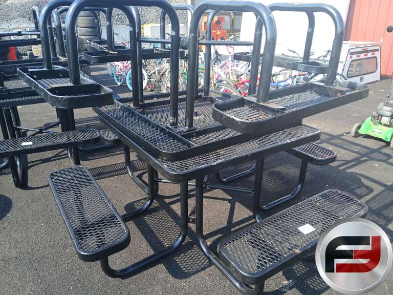 2 STEEL PICNIC TABLES