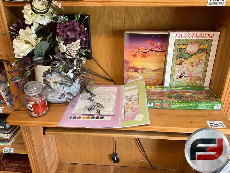 PUZZLES QTY OF 3, 1 JOHN DEERE, ARTIFICIAL PLANT, WATER