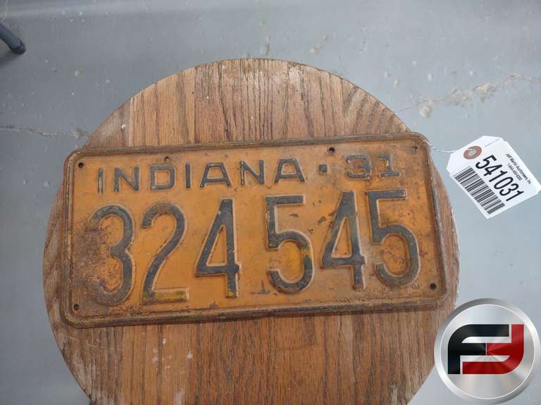 VINTAGE 1931 INDIANA LICENSE PLATE
