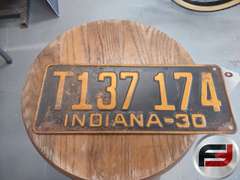 VINTAGE 1930 INDIANA LICENSE PLATE