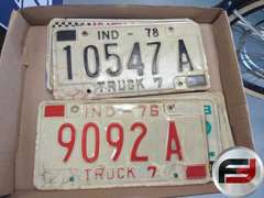 7 VINTAGE 1970'S INDIANA LICENSE PLATE